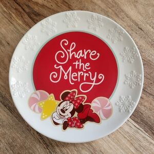 Hallmark Disney Christmas Holiday Festive Minnie Mouse Share The Merry Plate
